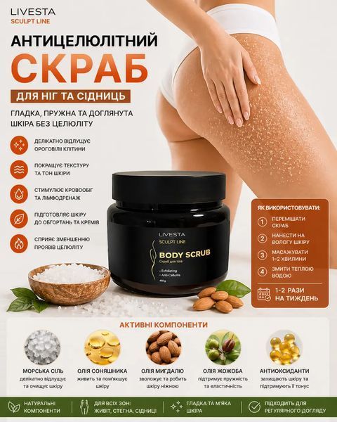 Антицеллюлитный скраб для тела Sculpt Line LIVESTA, 450 г 51515 фото