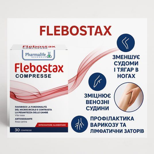 Диетическая добавка для улучшения венозного кровообращения LIVESTA Flebostax, 30 таблеток 10683 фото